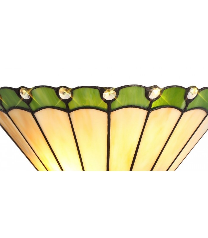 Tiffany Wall Lamp, 2 x E14, Green, Crystal - 4