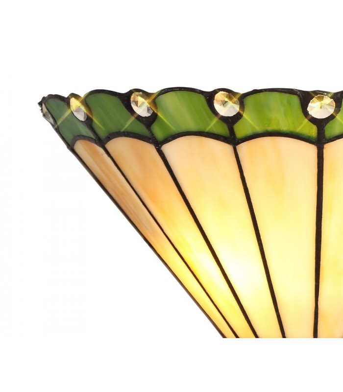 Tiffany Wall Lamp, 2 x E14, Green, Crystal - 5