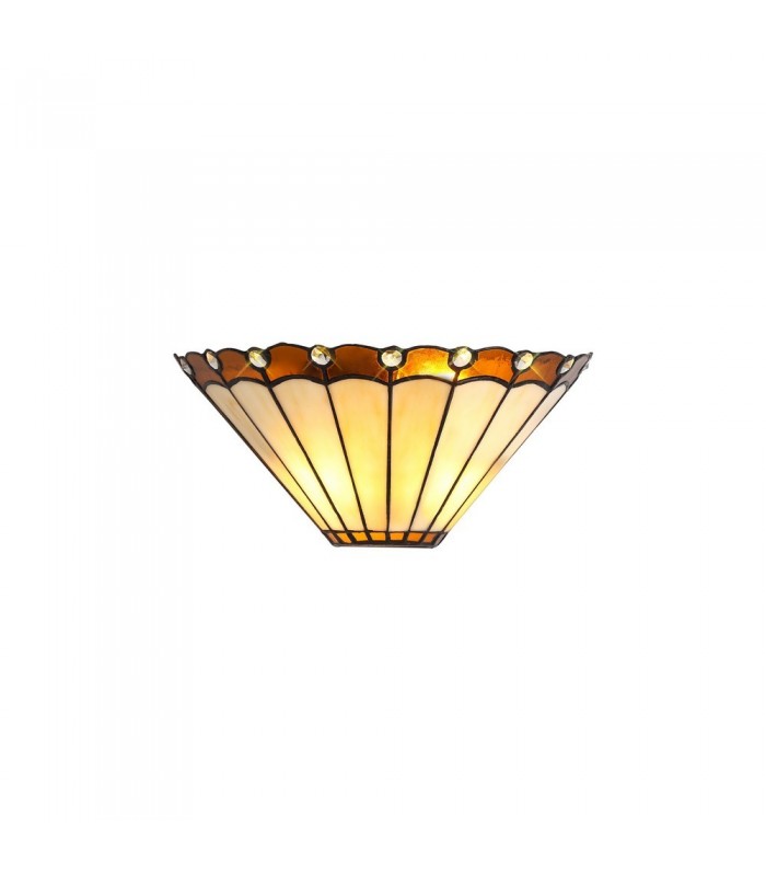 Tiffany Wall Lamp, 2 x E14, Amber, Crystal - 1