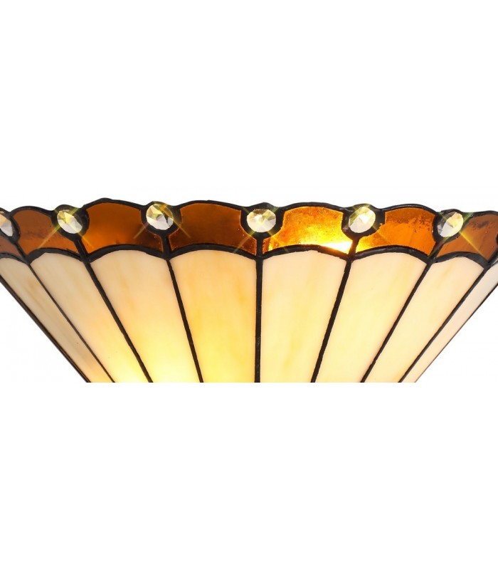 Tiffany Wall Lamp, 2 x E14, Amber, Crystal - 4