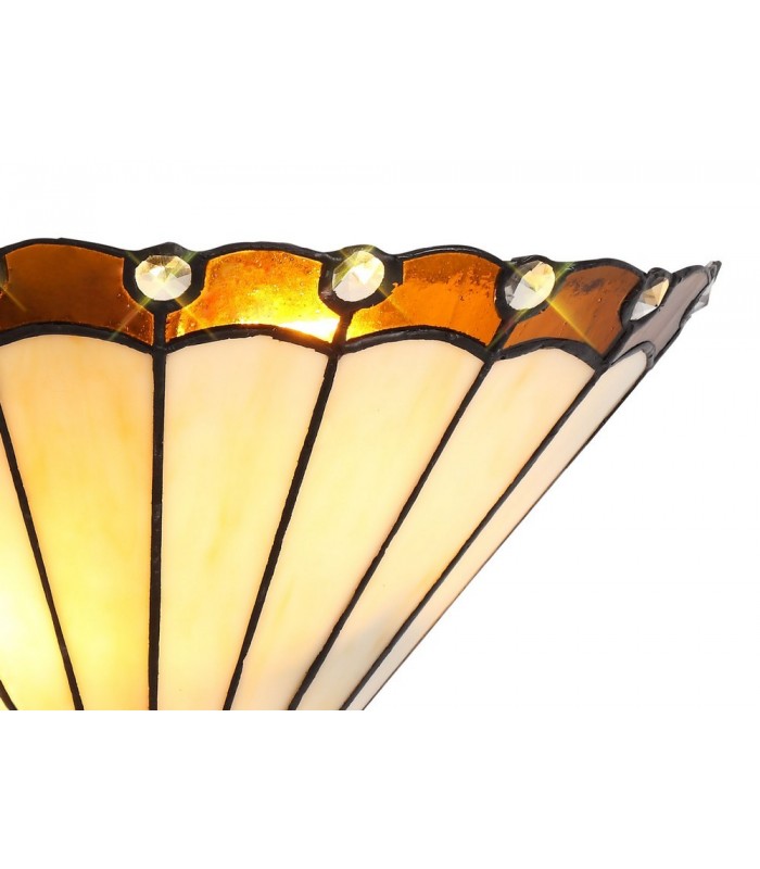 Tiffany Wall Lamp, 2 x E14, Amber, Crystal - 5