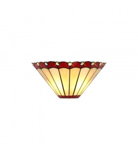 Tiffany Wall Lamp, 2 x E14, Red, Crystal - 1