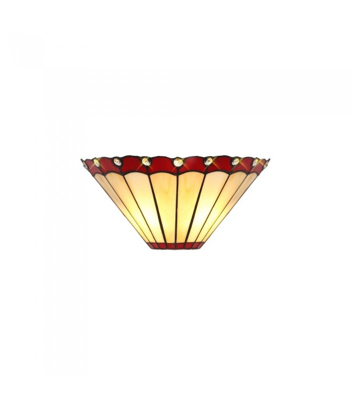 Tiffany Wall Lamp, 2 x E14, Red, Crystal - 1