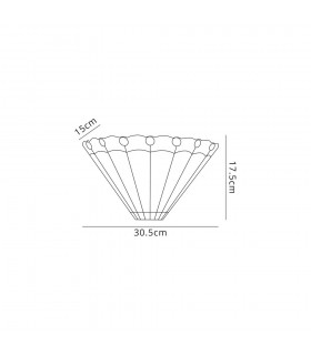 Tiffany Wall Lamp, 2 x E14, Red, Crystal - 2