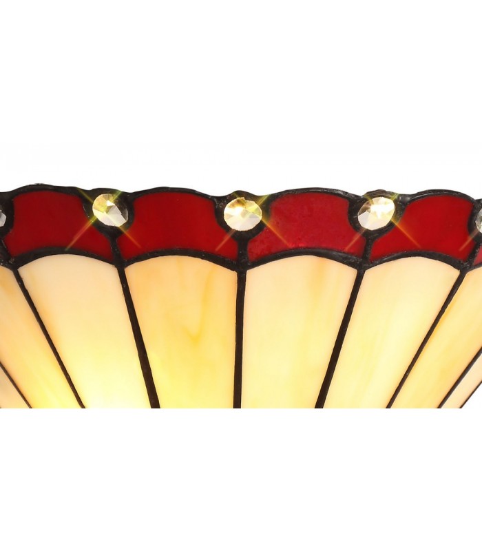 Tiffany Wall Lamp, 2 x E14, Red, Crystal - 4