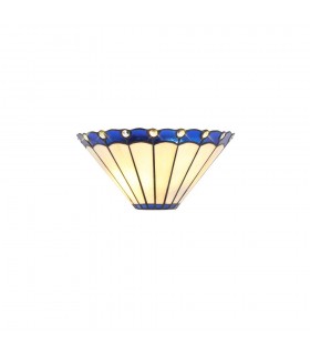 Tiffany Wall Lamp, 2 x E14, Blue, Crystal - 1