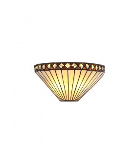 Tiffany Wall Lamp, 2 x E14, Amber, Crystal - 1