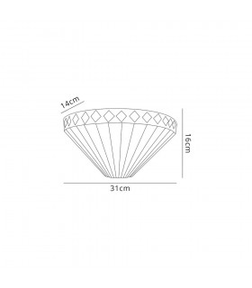 Tiffany Wall Lamp, 2 x E14, Amber, Crystal - 2