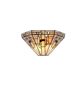 Tiffany Wall Lamp, 2 x E14, White, Grey, Black, Clear Crystal - 1