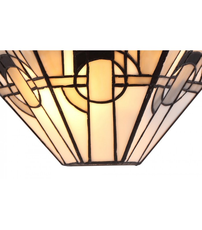 Tiffany Wall Lamp, 2 x E14, White, Grey, Black, Clear Crystal - 3