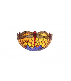 Tiffany Wall Lamp, 2 x E14, Blue, Orange, Crystal - 1