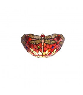 Tiffany Wall Lamp, 2 x E14, Purple, Pink, Crystal - 1