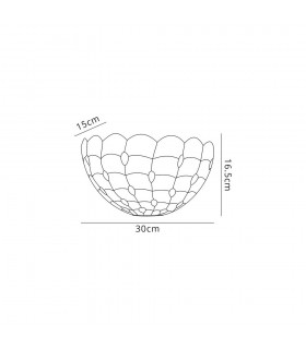 Tiffany 30cm Wall Lamp, 2 x E14, Beige, Clear Crystal - 2
