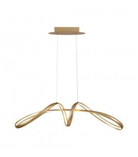 Large Oval Ceiling Pendant, 1 x 39W LED, 3000K, 1950lm, Sand Gold - 1