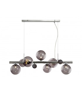 Ceiling Pendant, 7 x G9, Polished Chrome, Smoked Glass - 1
