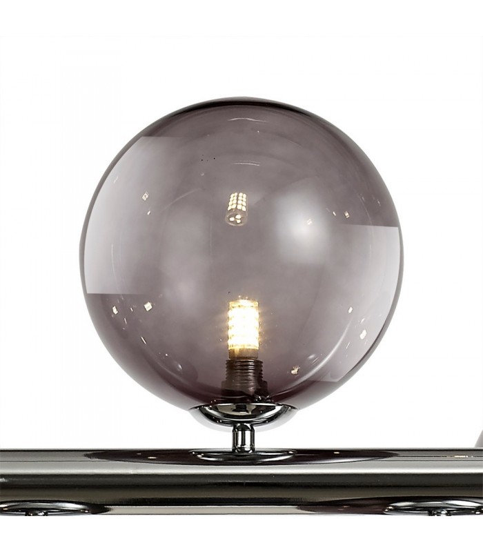 Ceiling Pendant, 7 x G9, Polished Chrome, Smoked Glass - 10