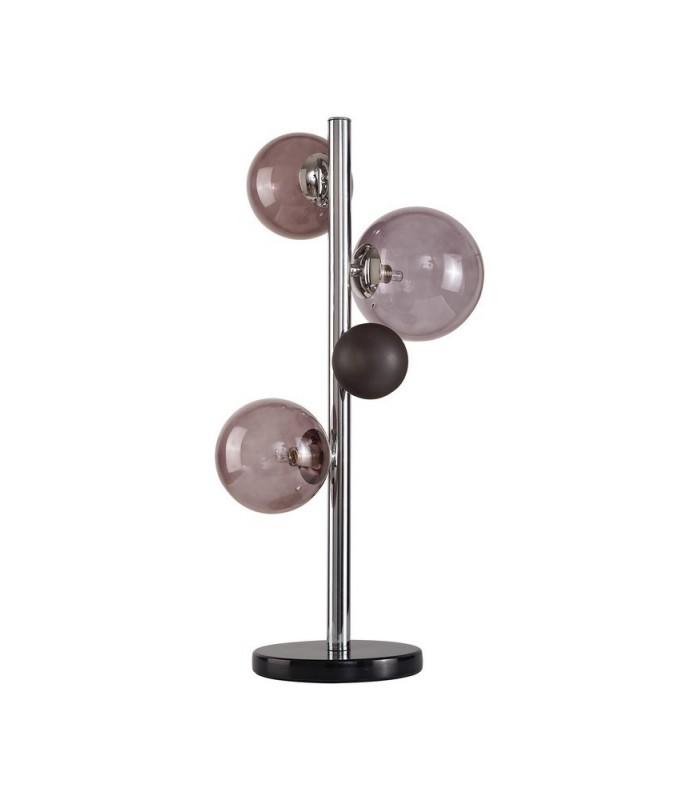 Table Lamp, 3 x G9, Polished Chrome, Smoked Glass - 3