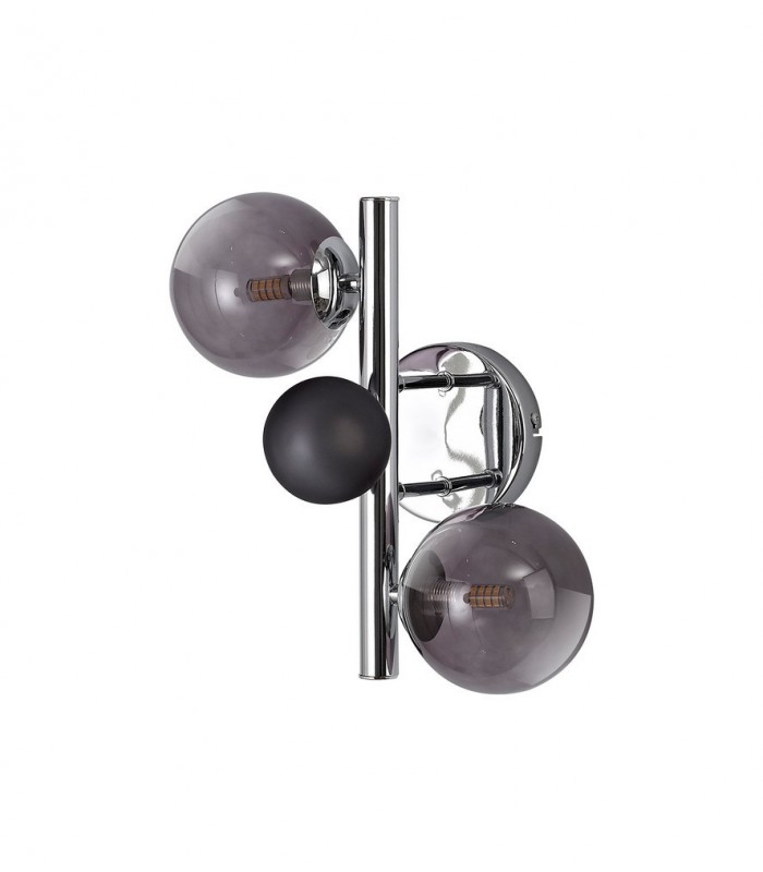 Wall Lamp, 2 x G9, Polished Chrome, Smoked Glass - 3