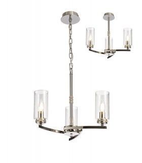 Ceiling Pendant, Semi Ceiling, 3 x E14, Polished Nickel - 1