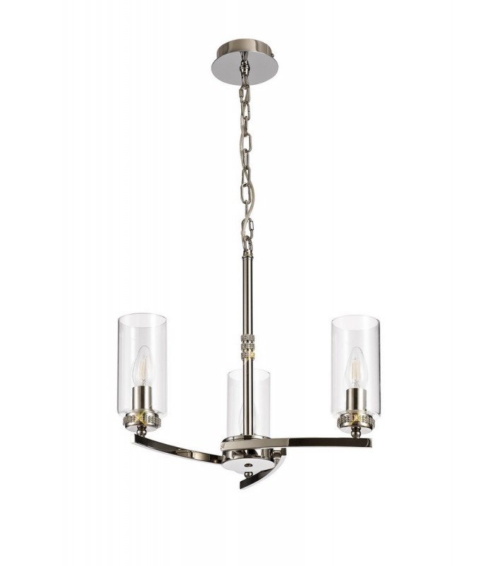 Ceiling Pendant, Semi Ceiling, 3 x E14, Polished Nickel - 3