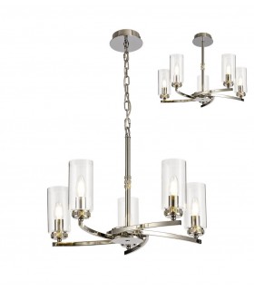 Ceiling Pendant, Semi Ceiling, 5 x E14, Polished Nickel - 1