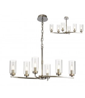 Ceiling Pendant, Semi Ceiling, 6 x E14, Polished Nickel - 1