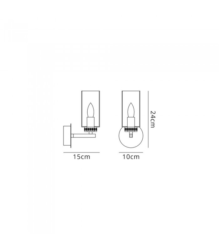 Wall Lamp Switched, 1 x E14, Polished Nickel - 2
