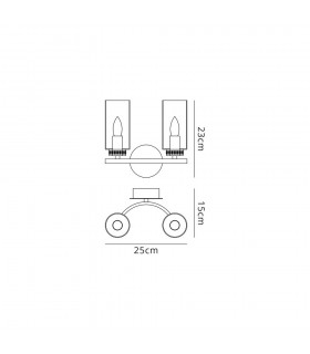 Wall Lamp Switched, 2 x E14, Polished Nickel - 2