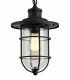 Ceiling Pendant, 1 x E27, Black, Gold With Seeded Clear Glass, IP54 - 6
