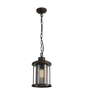 Ceiling Pendant, 1 x E27, Antique Bronze, Clear Glass, IP54 - 1