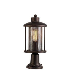 Pedestal Lamp, 1 x E27, Antique Bronze, Clear Glass, IP54 - 1