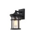 Wall Lamp, 1 x E27, Black, Clear Crackled Glass, IP54 - 1