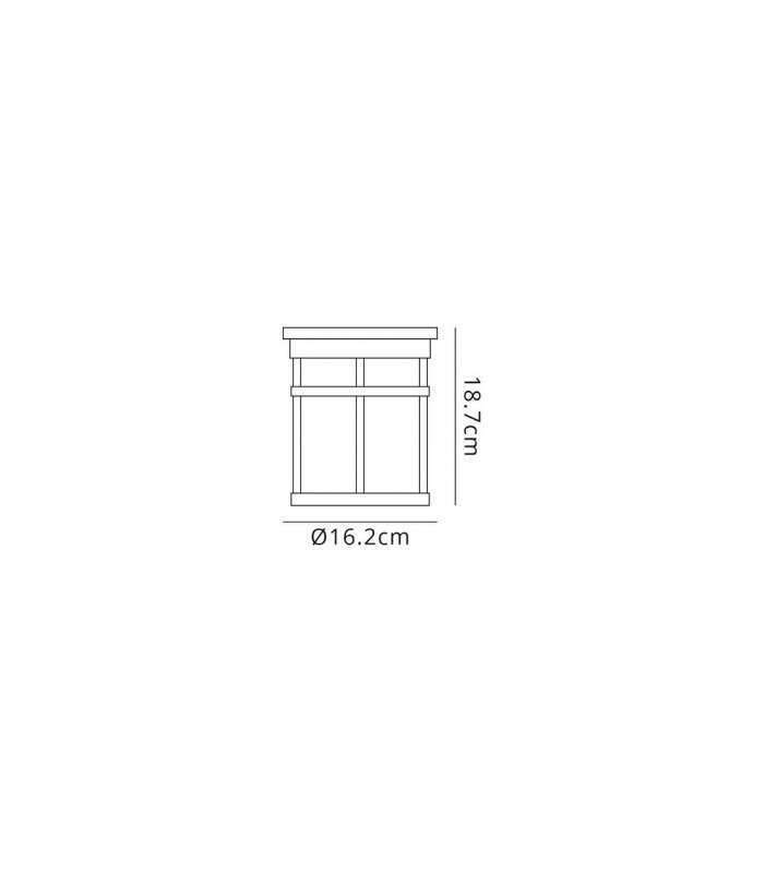 Ceiling, 1 x E27, Black, Clear Crackled Glass, IP54 - 2