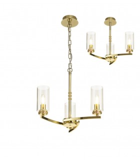 Ceiling Pendant, Semi Ceiling, 3 x E14, Polished Gold - 1