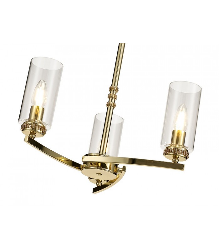 Ceiling Pendant, Semi Ceiling, 3 x E14, Polished Gold - 6