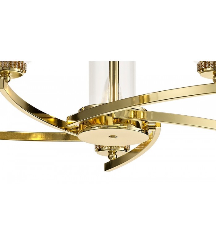 Ceiling Pendant, Semi Ceiling, 5 x E14, Polished Gold - 8