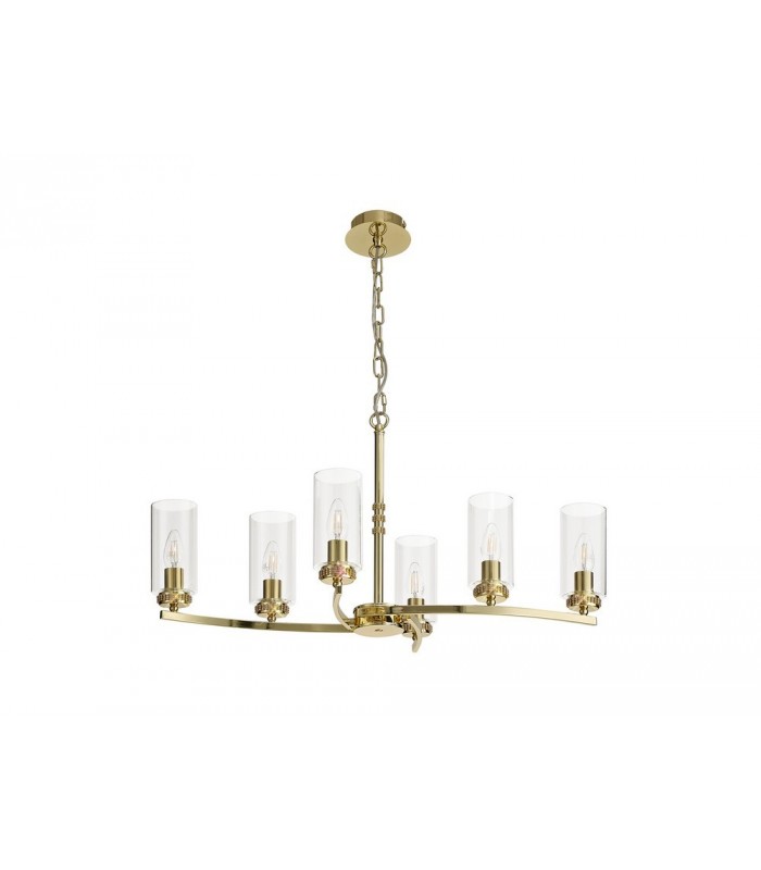 Ceiling Pendant, Semi Ceiling, 6 x E14, Polished Gold - 3