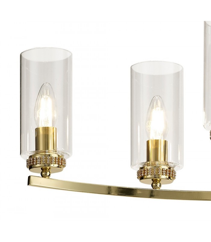 Ceiling Pendant, Semi Ceiling, 6 x E14, Polished Gold - 7