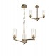 Ceiling Pendant, Semi Ceiling, 3 x E14, Antique Brass - 1
