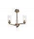Ceiling Pendant, Semi Ceiling, 3 x E14, Antique Brass - 4