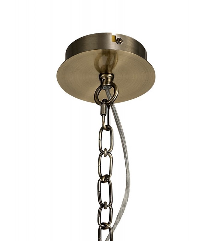 Ceiling Pendant, Semi Ceiling, 3 x E14, Antique Brass - 5