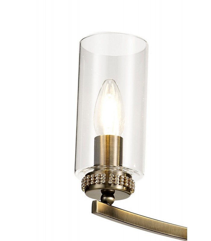 Ceiling Pendant, Semi Ceiling, 3 x E14, Antique Brass - 7