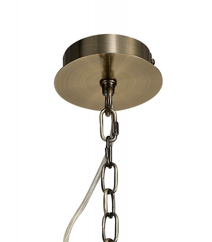 Ceiling Pendant, Semi Ceiling, 5 x E14, Antique Brass - 5