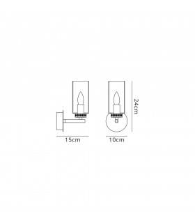 Wall Lamp Switched, 1 x E14, Antique Brass - 2