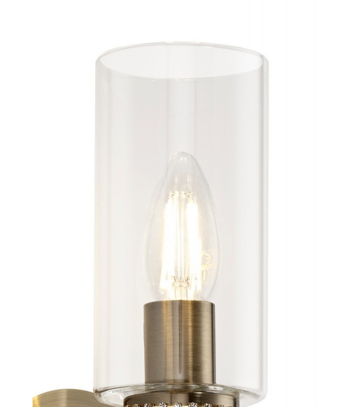 Wall Lamp Switched, 1 x E14, Antique Brass - 5