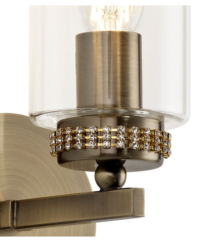 Wall Lamp Switched, 1 x E14, Antique Brass - 6