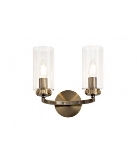 Wall Lamp Switched, 2 x E14, Antique Brass - 1
