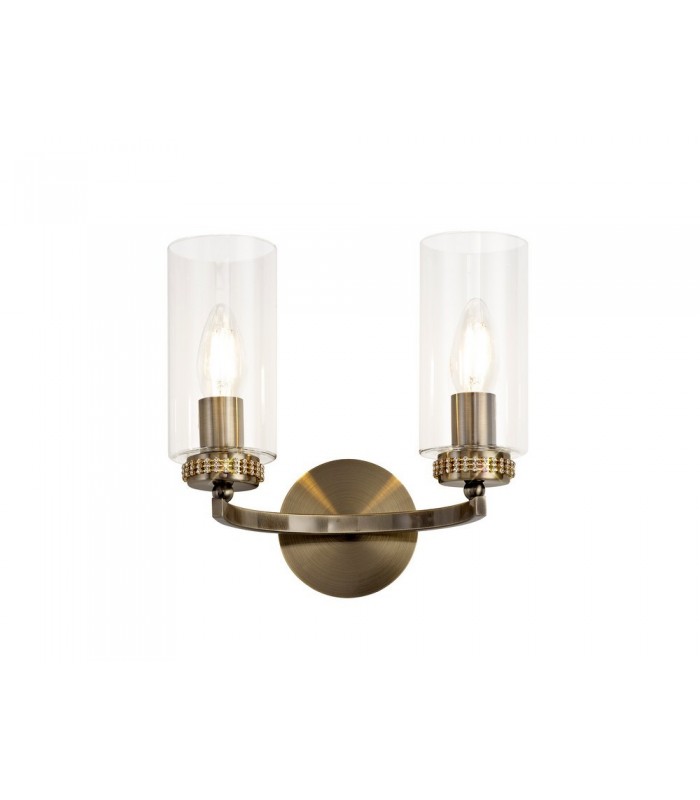 Wall Lamp Switched, 2 x E14, Antique Brass - 1