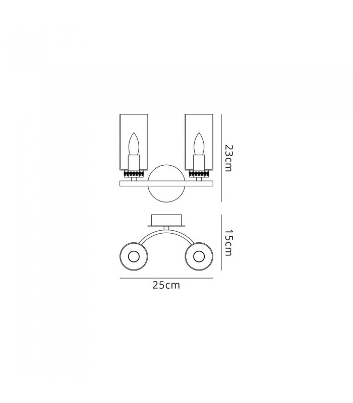Wall Lamp Switched, 2 x E14, Antique Brass - 2