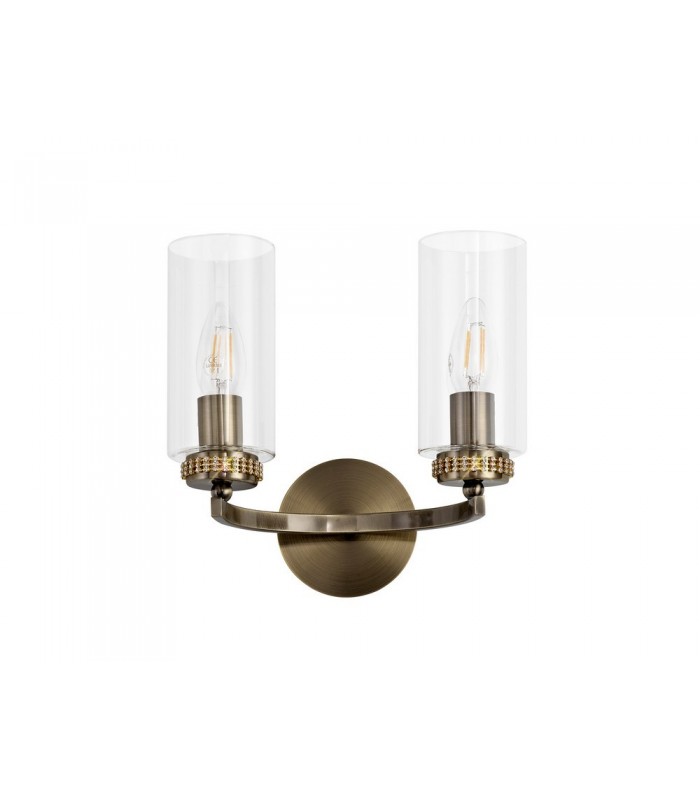 Wall Lamp Switched, 2 x E14, Antique Brass - 3